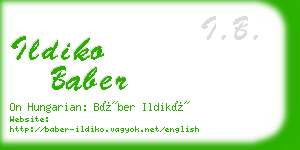 ildiko baber business card